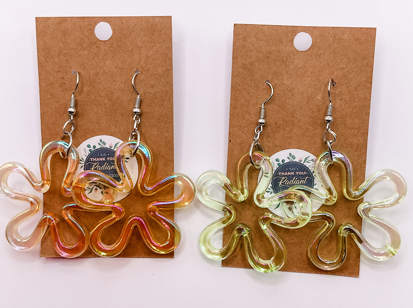 Bubble Flower Dangle Earrings (Choose a color)