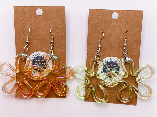 Bubble Flower Dangle Earrings (Choose a color)