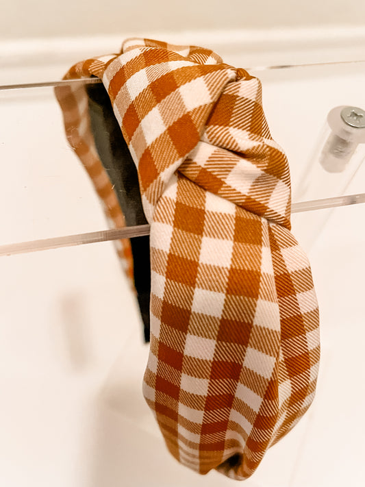 Mustard Yellow Plaid Headband