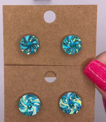 Swirly Post Earrings