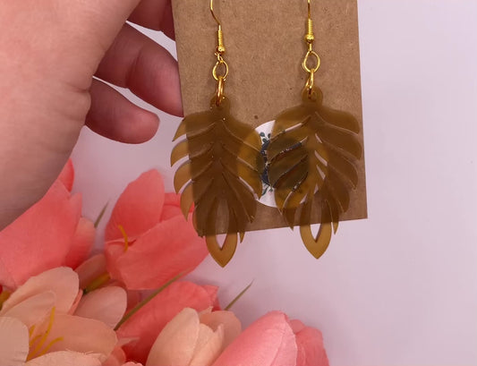 Abstract Feather Dangle Earrings