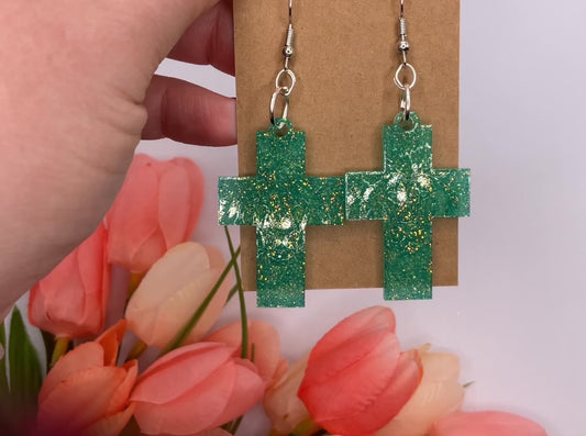 Lion of Judah Cross Dangle Earrings