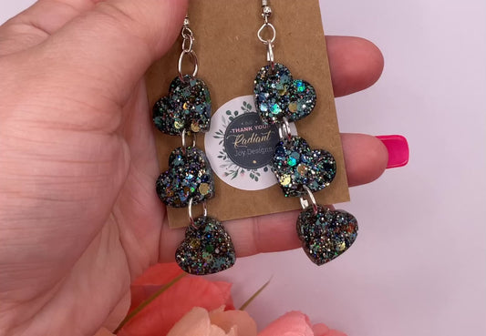 Triple heart Dangle Earrings