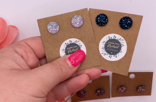 Druzy Stud Post Earrings (purple/blues)