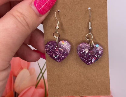 Small Heart Dangle Earrings