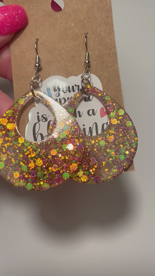 Funky teardrop dangle earrings