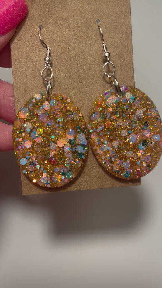 Peachy oval Dangle earrings