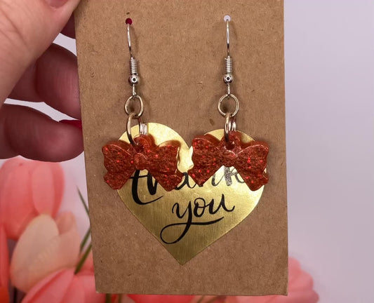 Small Bow Dangle Earrings