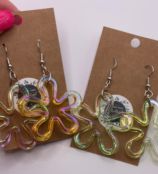 Bubble Flower Dangle Earrings (Choose a color)