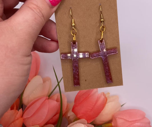 Small Cross Dangle Earrings