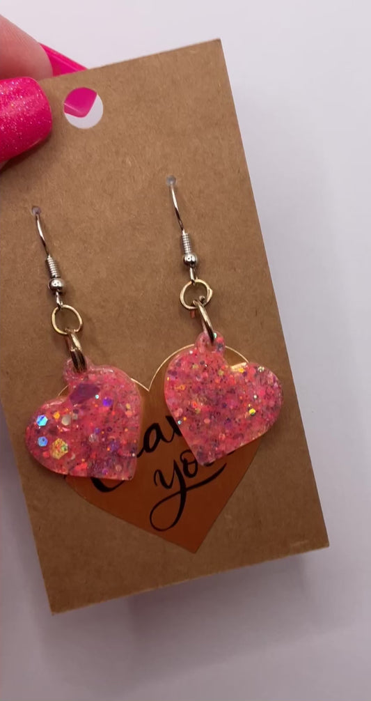 Small Heart Dangle Earrings