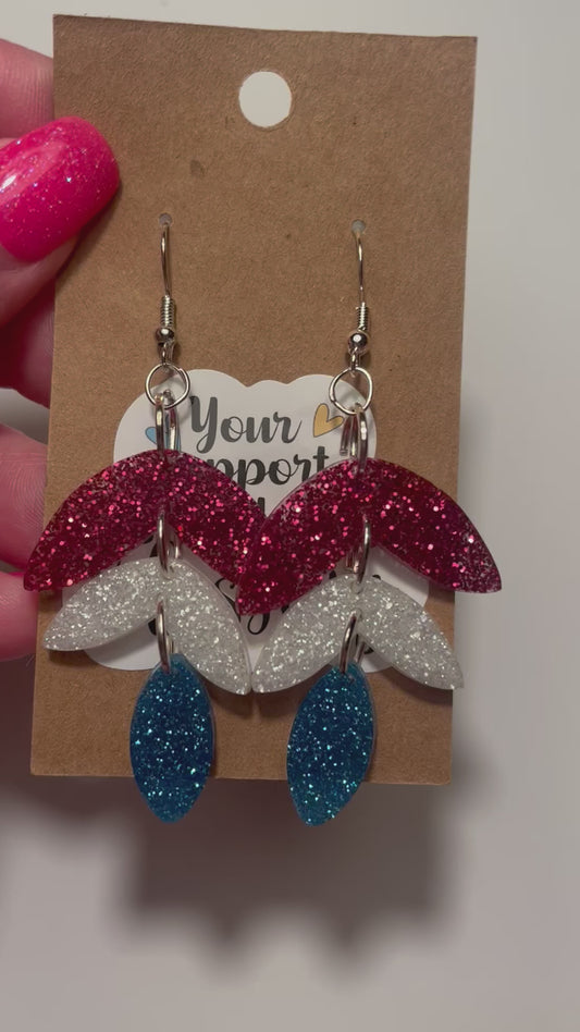 Americana Triple Abstract dangle earrings