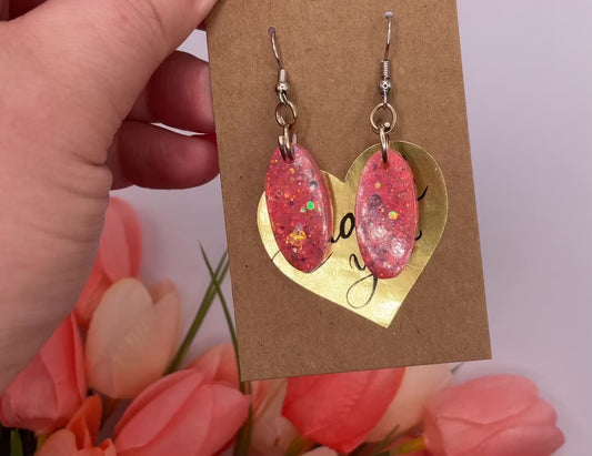 Small Elongated Oval Dangle Earrings