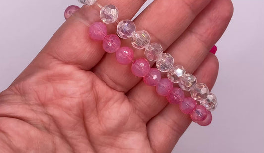 Pink & Clear Bracelets (Set of 2)