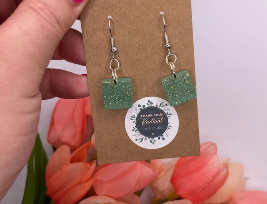 Small Square Dangle Earrings
