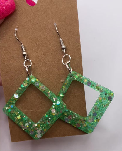 Open Diamond Dangle Earrings
