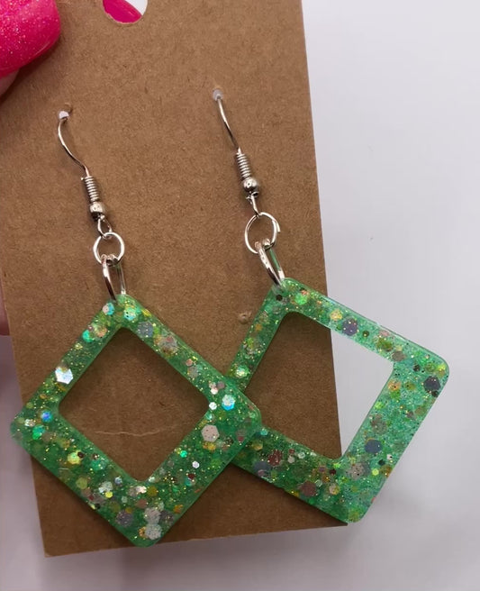 Open Diamond Dangle Earrings