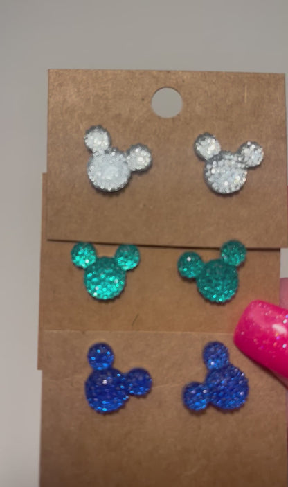 Mouse Druzy Post earrings