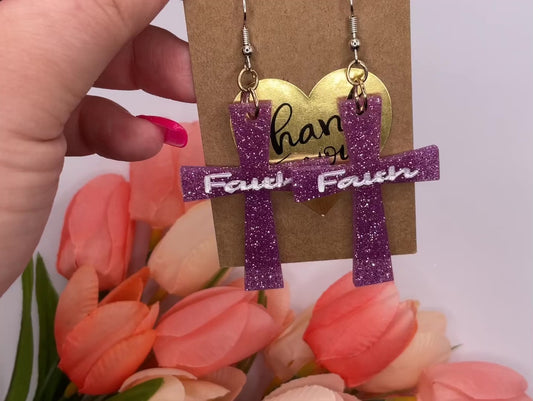 Faith Cross Dangle Earrings