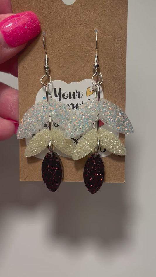 Neutral triple abstract dangle earrings