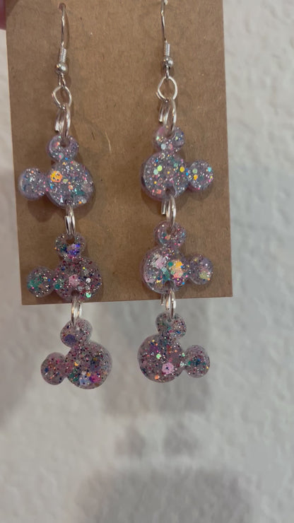 Triple Mouse dangle earrings