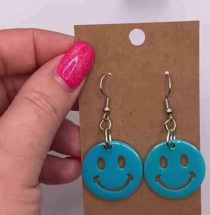Smiley Dangle Earrings (Choose a color)