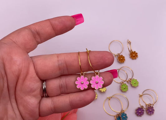Daisy Hoop Earrings