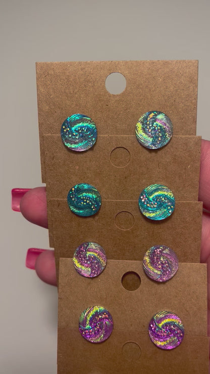 Druzy Swirl Post Earrings