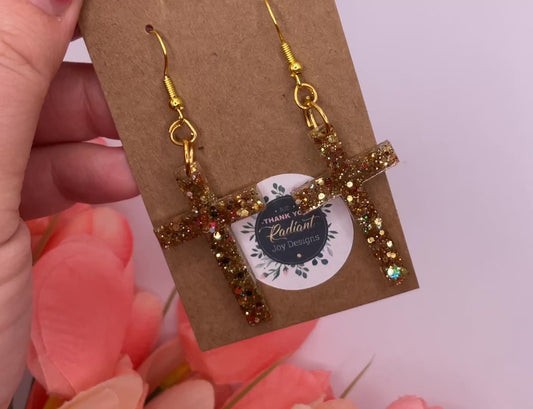 Small cross Dangle earrings