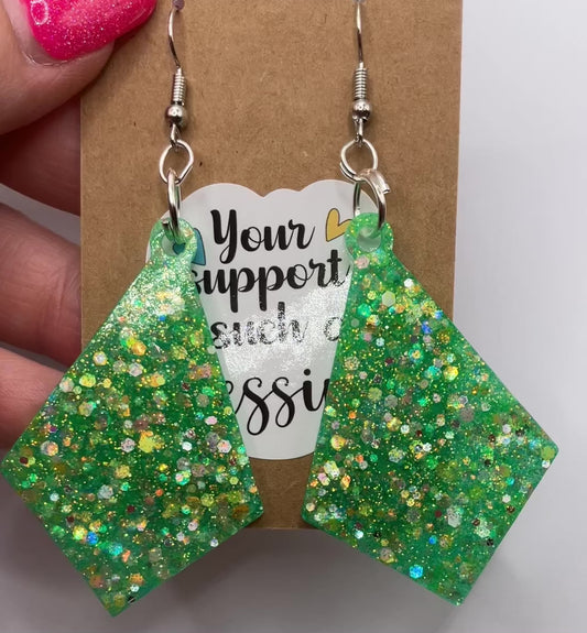 Holographic Diamond Dangle Earrings