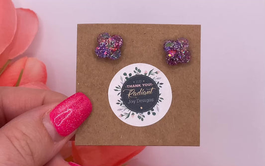 Holographic post Earrings