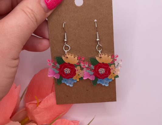 Floral bouquet Dangle earrings