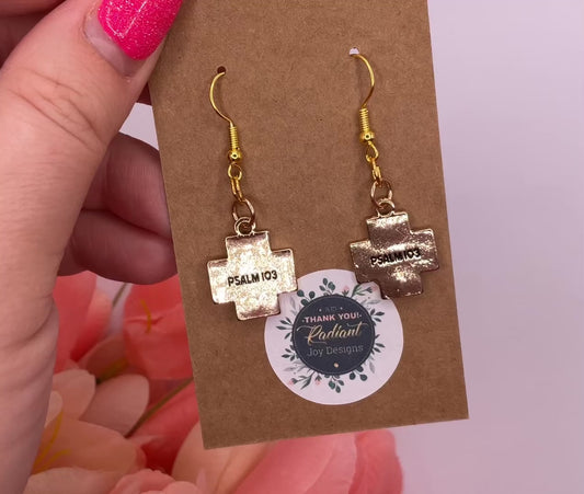 Bless the Lord dangle earrings