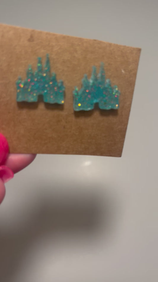 Blue Castle Post Earrings