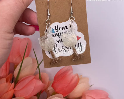 Wine Glass Dangle Earrings