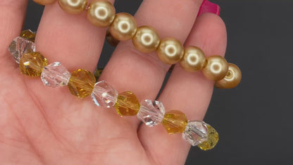 Gold & Clear Bracelets (Set of 2)