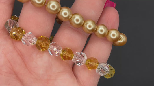 Gold & Clear Bracelets (Set of 2)