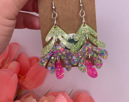 Triple Abstract Dangle Earrings